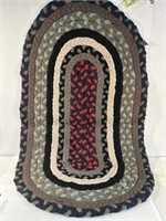 Handmade, braided rag rug 50x29