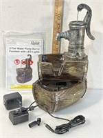 Brand new, two tier water pump barrel fountain
