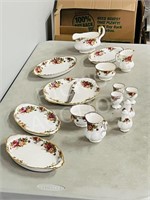 14 Royal Albert Old Country Roses serving dishes