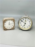 2 vintage alarm clocks