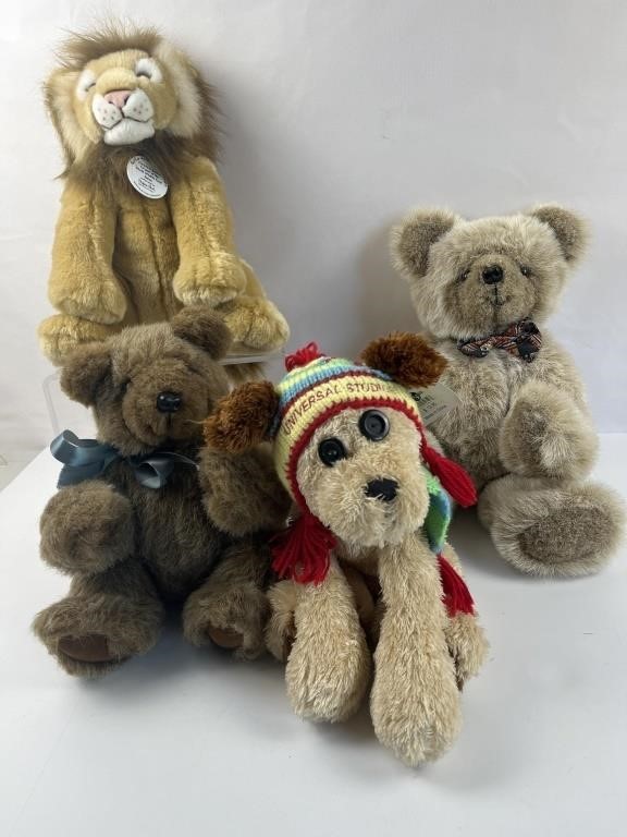 Build A Bear Lion, Gund Dog and Teddy Bears