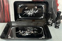 11 - LACQUERWARE TRAYS & VASES (D97)