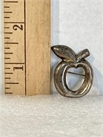 Sterling, silver, apple brooch