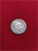 1852 Small Silver Three Cent Coin