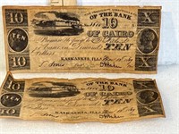 Two. Souvenir bills from Bank of Cairo,