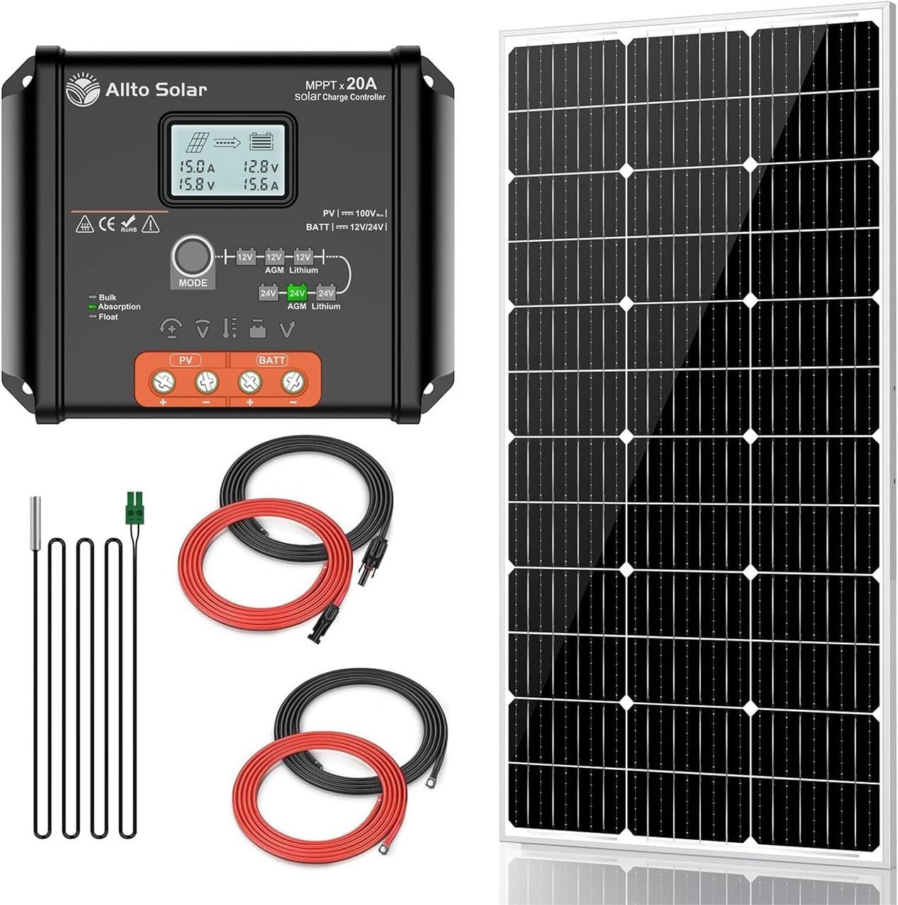 $130  Allto Solar 100W 12V Kit  20A Controller