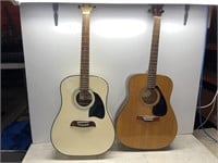 Pair of acoustic guitars