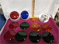 Flood Light Lot-w/Various Color Glass Inserts