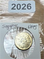 $1.00 one dollar singapore coin