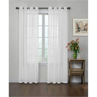 Sheer Voile Grommet Curtain Panels, White, 59 x 59