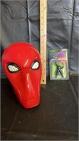 DC Comics red hood mask and Batman eraser