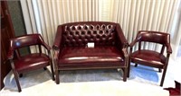 Loveseat & 2 Chairs-Leather?