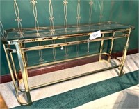 Brass & Glass Table 53" L