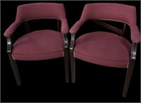 Pair Estate Burgandy Chairs