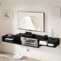 B824 TV Stand Wall Mounted with Power Outlet 59