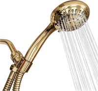 Gold Shower Head  4.5  6 Spray Settings