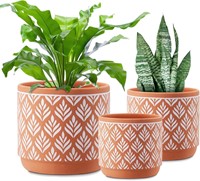 FairyLavie Plant Pots  5.5+4.5+3.3  Set/3 Khaki
