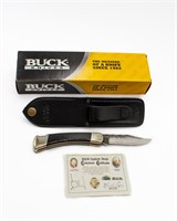 Buck 112 Flint Chip Horn Buffalo Inlay