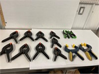 13 Wood working Clamps. Assorted