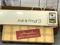 Vintage seal a Meal and Thermometer Set