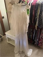 Wedding Gown & Vail - Size Unknown