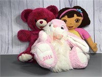 Dora, Thumper and bear stuffed animals