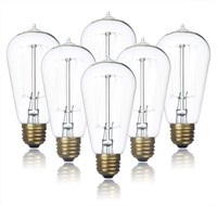 $19  Jslinter 6-Pack Edison Bulb  2200K  60w/110v