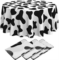 $10  Cow Print Tablecloth  Round  84 Inch  3 Pcs