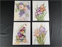 (4) Vintage Hand-Painted Tiles