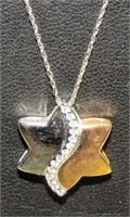 14kt YG 1/4ct Diamond Star Pendant