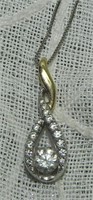 14kt WG 5/8ct Diamond Pendant, 10kt WG Chain