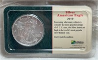 2010 UNC Silver American Eagle Dollar Coin, 1oz