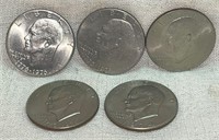 (5) Eisenhower "Ike" Dollars: (4) 1976, (1) 1974