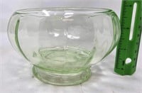 Antique Green Depression Rose Bowl U.v Reactive