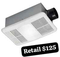 Utilitech White Lighted Bathroom Fan and Heater
