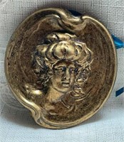 Art Nouveau Female Profile Brass Finding/Ornament