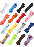 New 16 Pairs Oval Shoe Laces, Half Round 1/4"