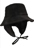 New Winter Warm Bucket Hats for Women Ear Flaps