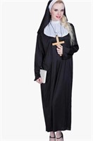 Used Women's Nun Costume Fancy Dress Cosplay