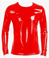 New Men’s Leather Metallic Shirts Shiny Slim Fit