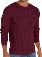 New Men's Cable Knit Pullover Long Sleeve Sweater
