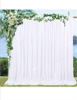 New White Backdrop Curtains 2 Pieces Polyester