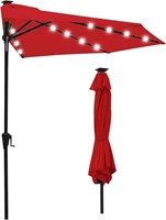 $90 9ft Half Round Umbrella Red