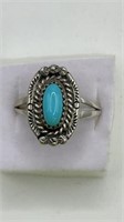 Sterling Turquoise Ring Size 8.25