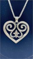 James Avery Sterling Heart Pendant Necklace