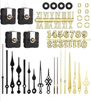 New 45Pcs Clock Mechanism Kit with 4Pcs Quartz