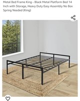 NEW King Size Metal Platform Bed Frame, 14"