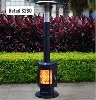 FlamePro 81"H Steel Patio Pellet Heater