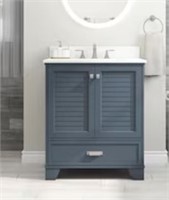 30" Blue Sink Bathroom Vanity+top (read info)