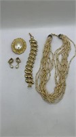 Pearl and Gold Tone Jewelry Lot